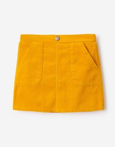 Жёлтая вельветовая юбка-трапеция для девочки Gloria Jeans
