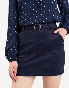 Синяя юбка мини из экозамши Gloria Jeans