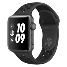 Смарт-часы APPLE Watch Series 3 Nike+, 38мм, серый космос / антрацитовый/черный [mtf12ru/a]