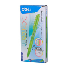 Ручка шариков. Deli X-tream EQ02930 ассорти d=0.7мм автоматическая линия 0.4мм резин. манжета 12 шт./кор.