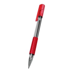 Ручка шариков. Deli Arrow EQ01640 прозрачный/красный d=0.7мм красные резин. манжета 12 шт./кор.