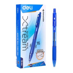 Ручка шариков. Deli X-tream EQ02330 прозрачный/синий d=0.7мм автоматическая сменный стержень линия 0 12 шт./кор.