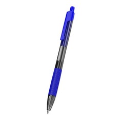 Ручка шариков. Deli Arrow EQ01930 прозрачный/синий d=0.7мм синие автоматическая резин. манжета 12 шт./кор.