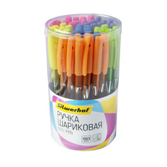 Ручка шариков. Silwerhof Slim bright d=0.7мм синие сменный стержень линия 0.5мм прозр.корпус 50 шт./кор.