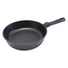 Сковорода Нева металл посуда Ферра Индукция 59024, 24см, съемная ручка, без крышки, черный
