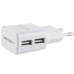 Сетевое зарядное устройство с кабелем Red Line 2 USB , 2.1A + Type-C, White