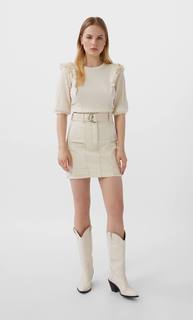 Stradivarius Юбка Карго Женская Коллекция Ванильный 38