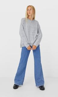 Stradivarius Футболка Из Мягкой Ткани Женская Коллекция Пестро-Серый S