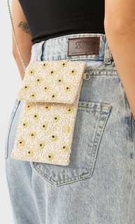 Stradivarius Сумка Для Смартфона С Бисером Женская Коллекция Белый 103