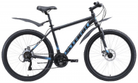 Горный велосипед Stark Indy 26.1 D Microshift 20"/2020, черный/голубой/белый (H000015953)