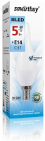 Светодиодная лампа Smartbuy C37-05W/4000/E14 (SBL-C37Tip-05-40K-E14)