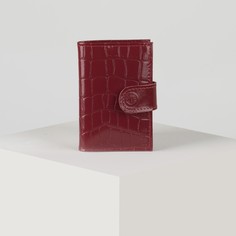 Визитница (т)bs 92-308, 7*1,2*10,5см, вертик, 1ряд 18лист, крокодил красный Textura