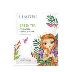 LIMONI, Маска для лица Green tea Collagen, 25 г