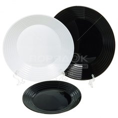 Сервиз столовый из стекла, 18 предметов, Harena black and white N1518 Luminarc