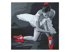Картина по номерам Картина по номерам Котеин Балерина в красных пуантах 30x30cm KHM0037