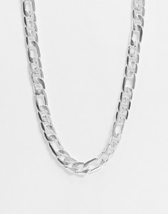 Серебристое короткое массивное ожерелье 12 мм с фактурными звеньями ASOS DESIGN-Серебряный
