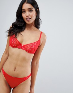 Красные трусы с кружевной отделкой Heidi Klum Intimates-Красный