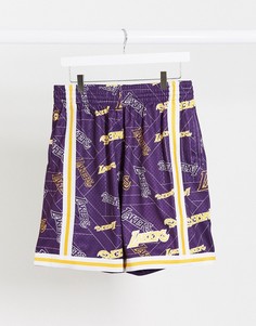 Фиолетовые шорты с логотипом "NBA LA Lakers" Mitchell & Ness-Фиолетовый