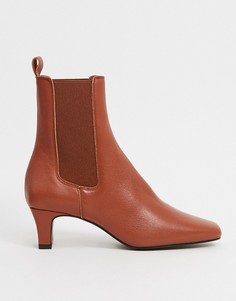 Светло-коричневые кожаные ботинки челси с квадратным носом Chio-Коричневый цвет