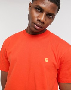 Оранжевая футболка Carhartt WIP-Оранжевый цвет