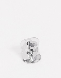 Эффектное серебристое кольцо с кованой отделкой DesignB London-Серебряный