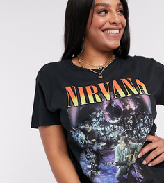 Свободная футболка с принтом "Nirvana" Daisy Street Plus-Черный