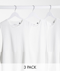 Набор из 3 белых маек Burton Menswear-Белый