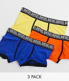 Набор из 3 боксеров-брифов с логотипом и кантом (черный/желтый/фиолетовый) Diesel-Мульти