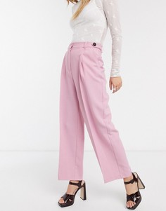 Розовые строгие брюки Topshop-Розовый