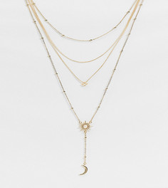 Золотистое ожерелье с подвесками ASOS DESIGN Curve-Золотистый