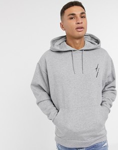 Серый меланжевый oversized-худи ASOS Dark Future