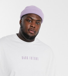 Лонгслив в стиле oversized с вставкой по низу и логотипом ASOS Dark Future Plus-Белый