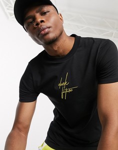 Облегающая футболка с вышитым логотипом ASOS Dark Future-Черный