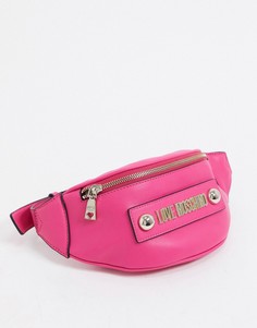 Сумка-кошелек на пояс цвета фуксии Love Moschino-Розовый