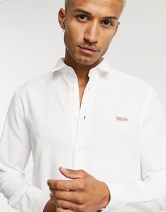 Белая рубашка с вышитым логотипом HUGO-Белый