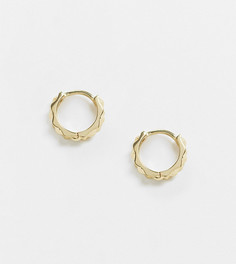 Эксклюзивные серьги-кольца из позолоченного серебра DesignB-Золотой