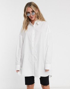Белая рубашка oversized из органического хлопка Weekday-Белый