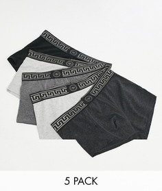 Набор из 5 серых трусов-хипстеров River Island-Серый