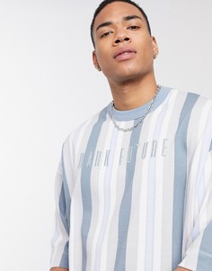 Длинная свободная футболка в полоску ASOS Dark Future-Мульти