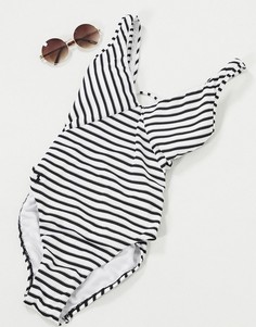 Слитный купальник в полоску со шнуровкой Polo Ralph Lauren-Многоцветный
