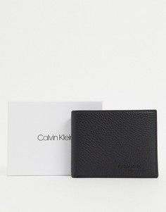 Кожаный бумажник с карманом для монет Calvin Klein 5cc-Черный