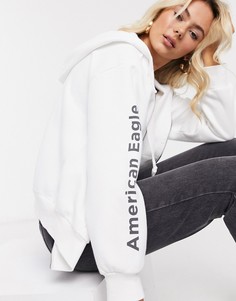 Белый худи с логотипом American Eagle