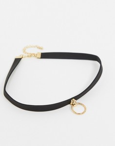 Ожерелье-чокер с подвеской DesignB London-Черный