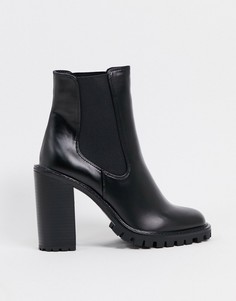 Черные ботинки челси на высоком каблуке ASOS DESIGN-Черный цвет