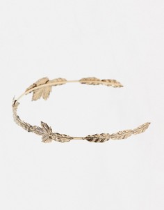 Золотистое украшение для волос с листьями ASOS DESIGN-Серебряный