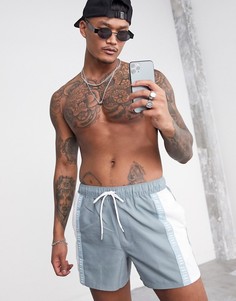 Короткие шорты для плавания с вставками ASOS Dark Future-Серый