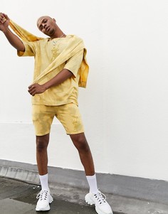 Футболка от комплекта в стиле oversized с принтом тай-дай и логотипом ASOS Dark Future-Желтый