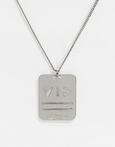 Серебристое ожерелье-цепочка с надписью "VIP" на подвеске WFTW-Серебристый