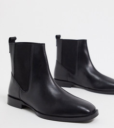Черные ботинки челси для широкой стопы ASOS DESIGN-Черный цвет