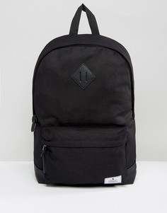 Черный парусиновый рюкзак с основанием из искусственной кожи и фирменной нашивкой ASOS Unrvlld Supply